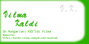 vilma kaldi business card